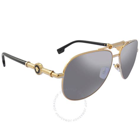 versace silver v pilot sunglasses|Versace polarized sunglasses price.